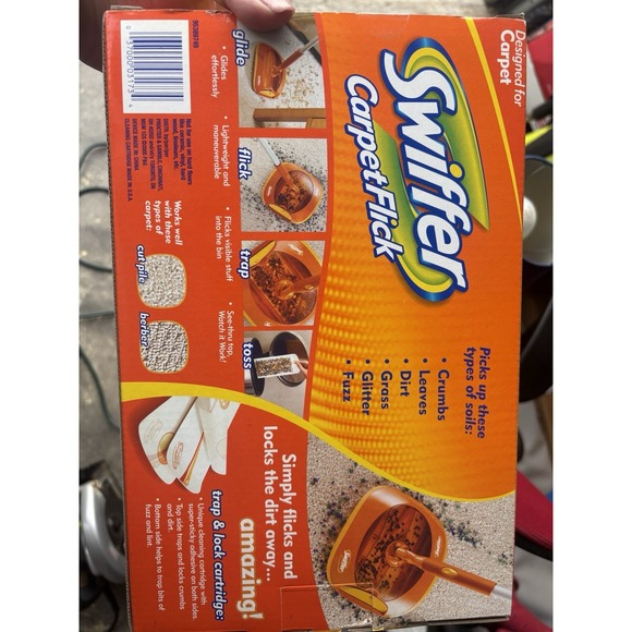 Swiffer Carpet Flick Everyday Carpet Sweeper Starter Kit NEW in Box - Picture 5 of 6